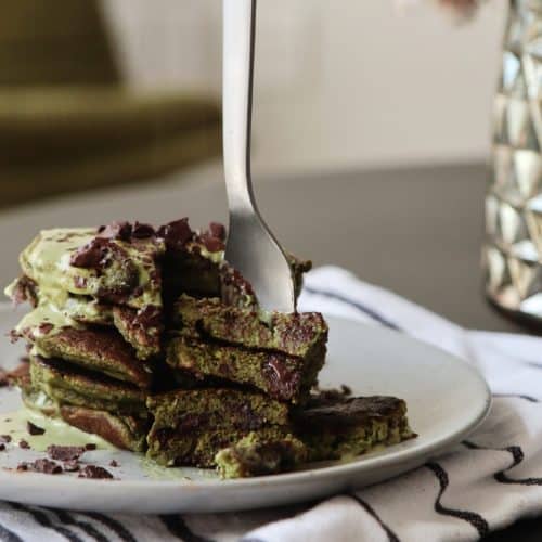 Matcha Choc Chip Pancakes