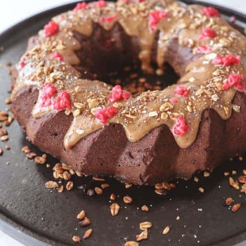 Peanut butter & Raspberry Chocolate Cake