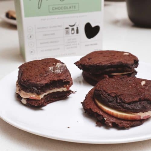 Apple Brownie Sandwich Pancakes